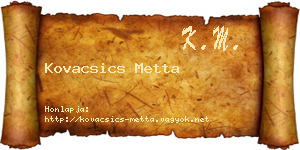 Kovacsics Metta névjegykártya